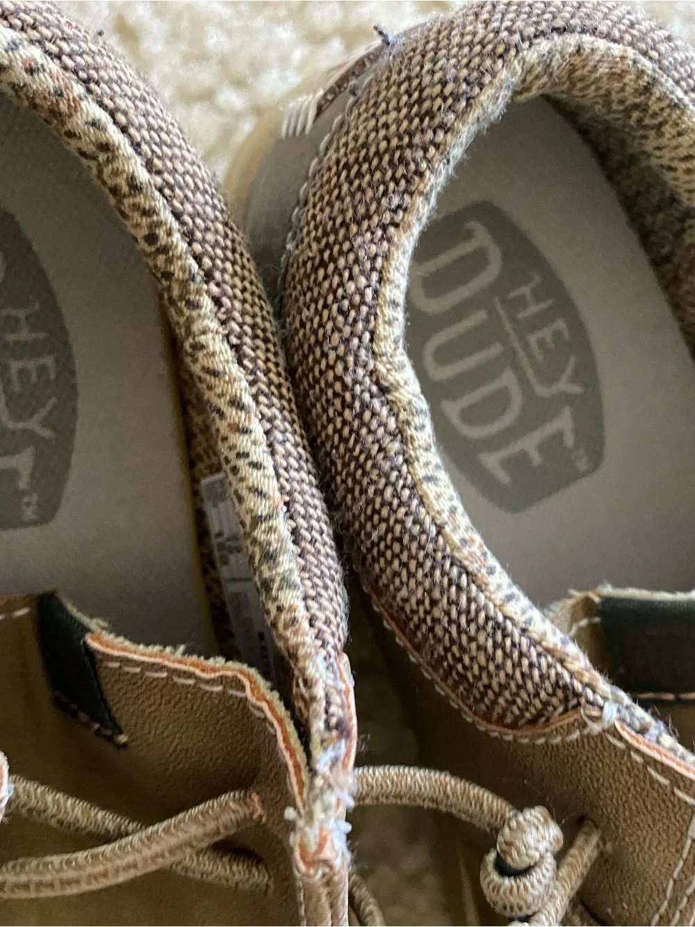Hey DudeToddlersTan Canvas Boat Shoes